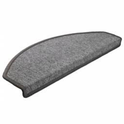 Berkfield Home Carpet Stair Treads 15 pcs Dark Grey 65x24x4 cm - Size: Medium - thumbnail 3