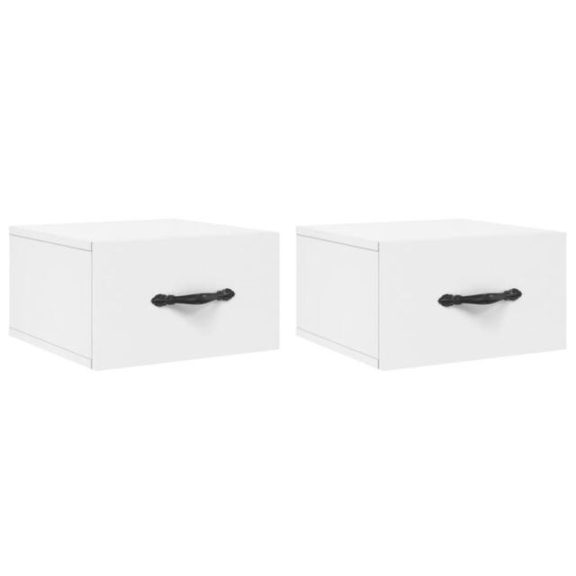 Berkfield Home Wall-mounted Bedside Cabinets 2 pcs White 35x35x20 cm - Size: 35 x 35 x 20 cm - image 1