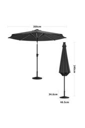 Living and Home Large Solar Powered LED Patio Umbrella for Outdoor Garden Patio with Base in Dark Grey - thumbnail 6
