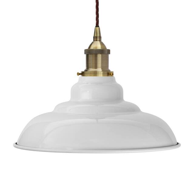 SE Home Pale Grey St Edmund's Pendant Light - Antique Brass - Brown Twisted - image 1