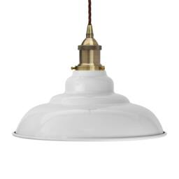 SE Home Pale Grey St Edmund's Pendant Light - Antique Brass - Brown Twisted