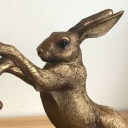 Animal Crackers Hares Boxing Figurine, Leonardo Reflections Bronzed, Gift Boxed in Bronze - thumbnail 4