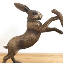 Animal Crackers Hares Boxing Figurine, Leonardo Reflections Bronzed, Gift Boxed in Bronze - thumbnail 5