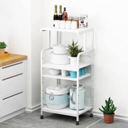 Huhote Large 4-Tier Printer Stand with Wheels & Storage for Office Home in White - thumbnail 5