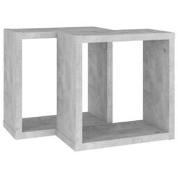 Berkfield Home Wall Cube Shelves 2 pcs Concrete Grey 30x15x30 cm - Size: 30 x 15 x 30 cm - thumbnail 5