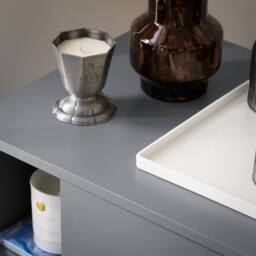 SoBuy Narrow Bedside Cabinet - 3 Drawers & Open Shelf in Grey - thumbnail 7