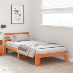 Berkfield Home Pine Wood Bed Frame Wax brown Solid Pine wood 75 x 190 cm - thumbnail 5