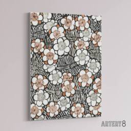 "Artery8 Flowerbed Floral Pattern Canvas Wall Art Print Shin Bijutsukai in Black - Size: W18"" x H24""" - thumbnail 2