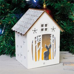 Netagon Battery Powered Wooden Light Up Festive Scene in White - thumbnail 8