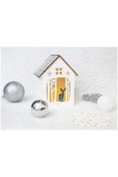 Netagon Battery Powered Wooden Light Up Festive Scene in White - thumbnail 3