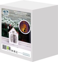 Netagon Battery Powered Wooden Light Up Festive Scene in White - thumbnail 6