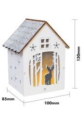 Netagon Battery Powered Wooden Light Up Festive Scene in White - thumbnail 2
