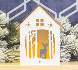 Netagon Battery Powered Wooden Light Up Festive Scene in White - thumbnail 5