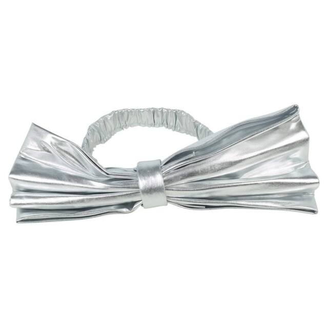EONLION 4X Silver 50cm Large Metallic Chair Bows Sashes Party Decor - image 1