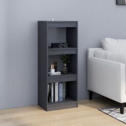 Berkfield Home Book Cabinet/Room Divider Grey 40x30x103.5 cm Solid Pinewood - thumbnail 3