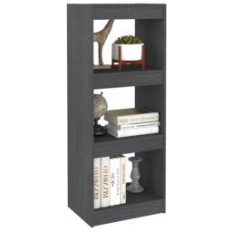 Berkfield Home Book Cabinet/Room Divider Grey 40x30x103.5 cm Solid Pinewood - thumbnail 4