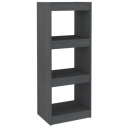 Berkfield Home Book Cabinet/Room Divider Grey 40x30x103.5 cm Solid Pinewood - thumbnail 2