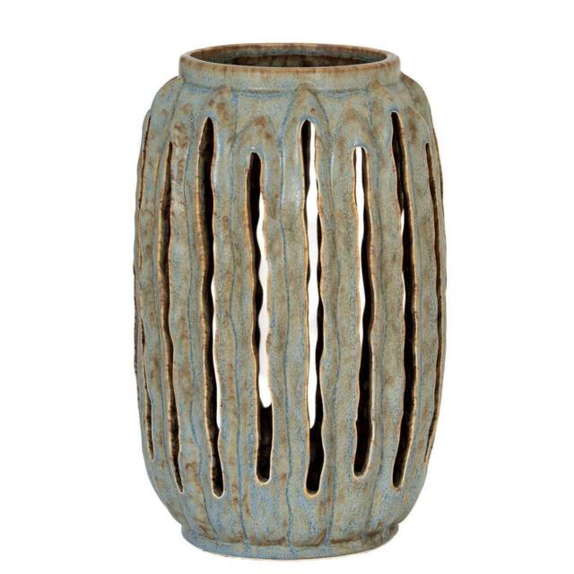 Lemon Pavilion Furniture and Decor Capella Tall Lantern Candle Holder - Ceramic - L20 x W20 x H32 cm Grey