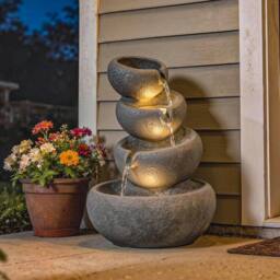 Kelvenix Water Fountain Outdoor 4-Tier in Grey - Size: 0.6m2 - thumbnail 5