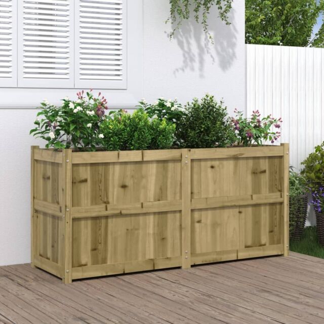 Berkfield Home Garden Planter 150x50x70 cm Impregnated Wood Pine in Brown - Size: 150 x 50 x 70 cm