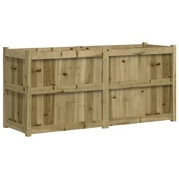 Berkfield Home Garden Planter 150x50x70 cm Impregnated Wood Pine in Brown - Size: 150 x 50 x 70 cm - thumbnail 2