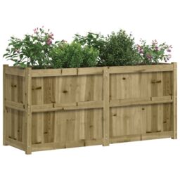 Berkfield Home Garden Planter 150x50x70 cm Impregnated Wood Pine in Brown - Size: 150 x 50 x 70 cm - thumbnail 4
