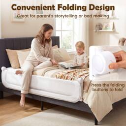 CASART Foldable Toddler Bed Rail 178 cm Long Adjustable Baby Bed Rail Guard in White - thumbnail 9