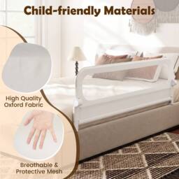 CASART Foldable Toddler Bed Rail 178 cm Long Adjustable Baby Bed Rail Guard in White - thumbnail 8