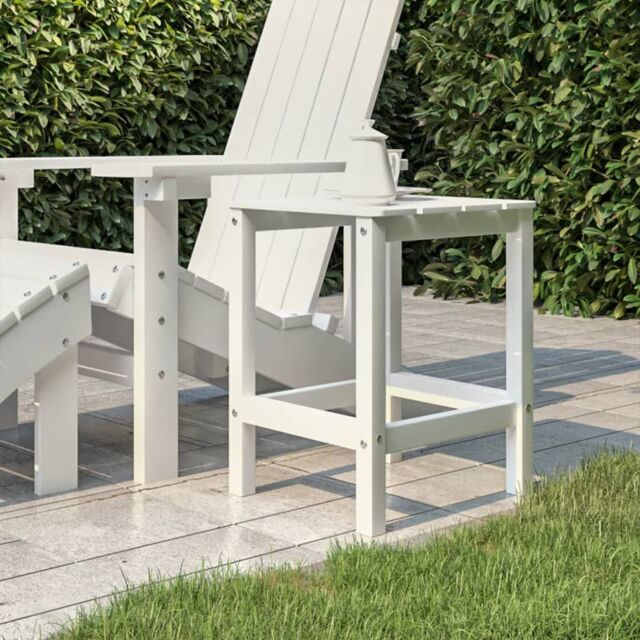 Berkfield Home Garden Adirondack Table White 38x38x46 cm HDPE - Size: 38 x 38 x 46 cm - image 1