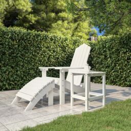 Berkfield Home Garden Adirondack Table White 38x38x46 cm HDPE - Size: 38 x 38 x 46 cm - thumbnail 3