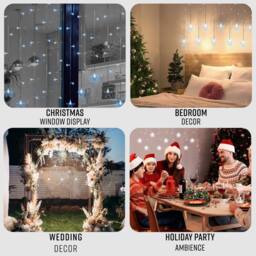 Globrite 104 LED Curtain Fairy Lights with 8 Modes - Star - Cool White - thumbnail 4