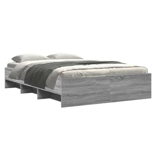 Berkfield Home Durable Bed Frame without Mattress Grey Sonoma 140x190 cm Enginee - image 1