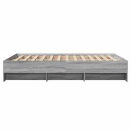 Berkfield Home Durable Bed Frame without Mattress Grey Sonoma 140x190 cm Enginee - thumbnail 6