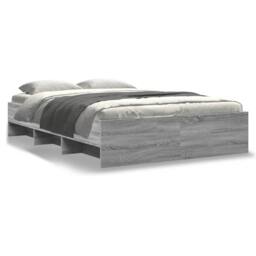 Berkfield Home Durable Bed Frame without Mattress Grey Sonoma 140x190 cm Enginee - thumbnail 3