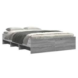 Berkfield Home Durable Bed Frame without Mattress Grey Sonoma 140x190 cm Enginee - thumbnail 1