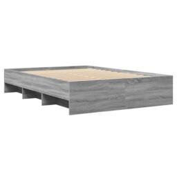 Berkfield Home Durable Bed Frame without Mattress Grey Sonoma 140x190 cm Enginee - thumbnail 4