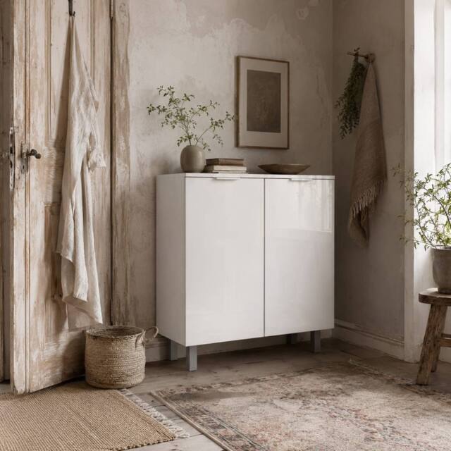 Wyld Haus High Gloss White 5 Shelf Shoe Storage Cupboard - image 1