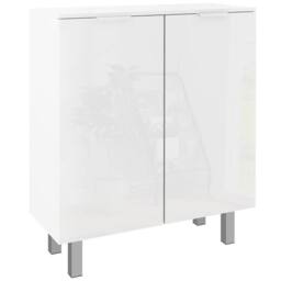 Wyld Haus High Gloss White 5 Shelf Shoe Storage Cupboard - thumbnail 2
