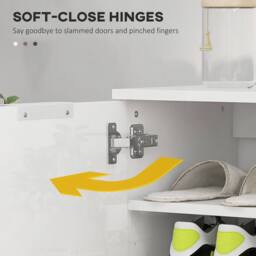 Wyld Haus High Gloss White 5 Shelf Shoe Storage Cupboard - thumbnail 5