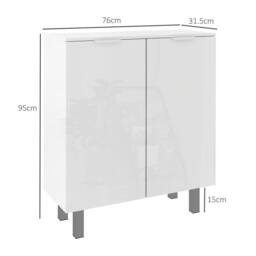 Wyld Haus High Gloss White 5 Shelf Shoe Storage Cupboard - thumbnail 3