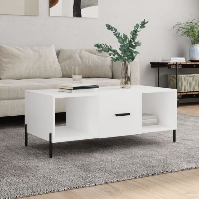 Berkfield Home Coffee Table White 102x50x40 cm Engineered Wood - Size: 102 x 50 x 40 cm - image 1