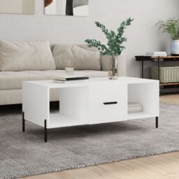 Berkfield Home Coffee Table White 102x50x40 cm Engineered Wood - Size: 102 x 50 x 40 cm - thumbnail 1