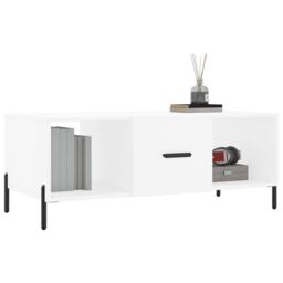 Berkfield Home Coffee Table White 102x50x40 cm Engineered Wood - Size: 102 x 50 x 40 cm - thumbnail 3