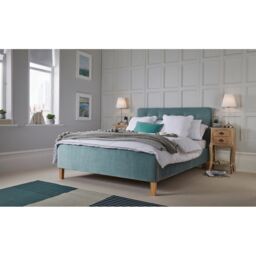 Lemon Pavilion Furniture Pierre 4.6 Double Bed - Velvet - L208.5 x W144.5 x H104 cm - Aqua in Blue - thumbnail 3