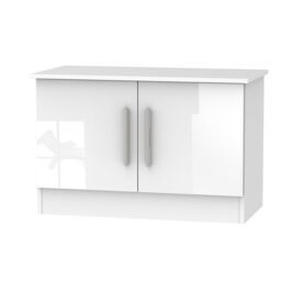 Ready Assembled 2 U Trent Compact 2 Door TV & Media Unit (Ready Assembled) in White - thumbnail 1
