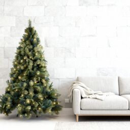 Shatchi 5FT Pre lit Kentucky Christmas Tree With Long life Energy Saving Warm White LED Lights in Green - thumbnail 7