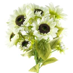 Leaf Pack of 6 x 88cm White Artificial Sunflower 18 heads Premium - Size: 6 x 88 cm - thumbnail 3