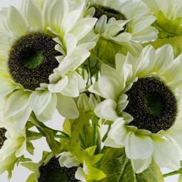 Leaf Pack of 6 x 88cm White Artificial Sunflower 18 heads Premium - Size: 6 x 88 cm - thumbnail 2