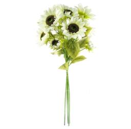 Leaf Pack of 6 x 88cm White Artificial Sunflower 18 heads Premium - Size: 6 x 88 cm - thumbnail 4