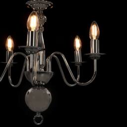 Berkfield Home Elegant Chandelier Silver 5 x E14 Bulbs - thumbnail 9